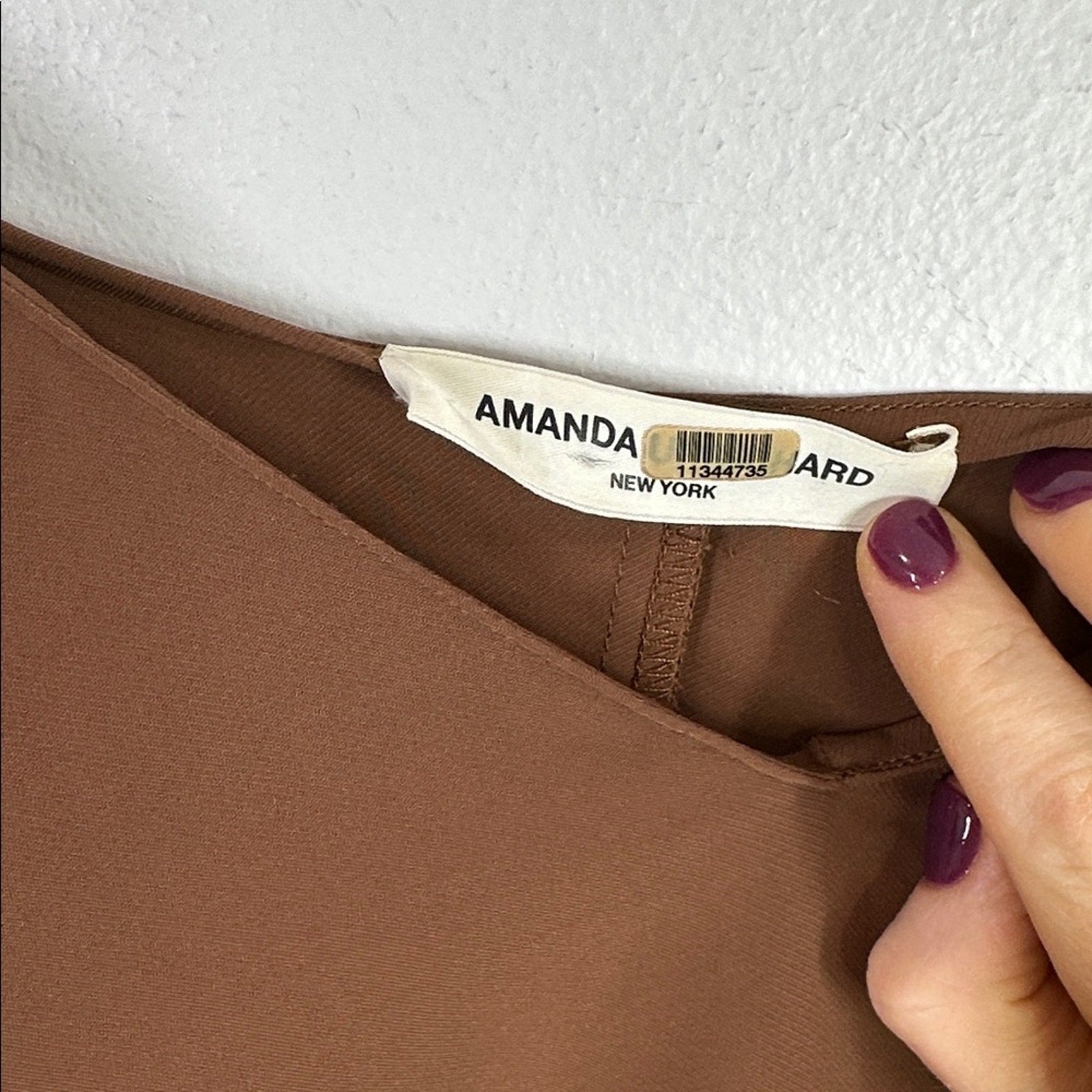 Amanda uprichard brown cinched sleeve blouse size XS/S