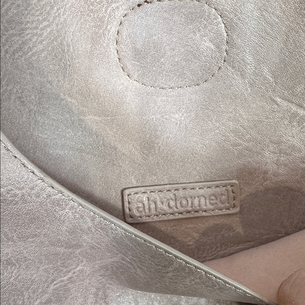 Ahdorned blush pink vegan leather crossbody messenger bag