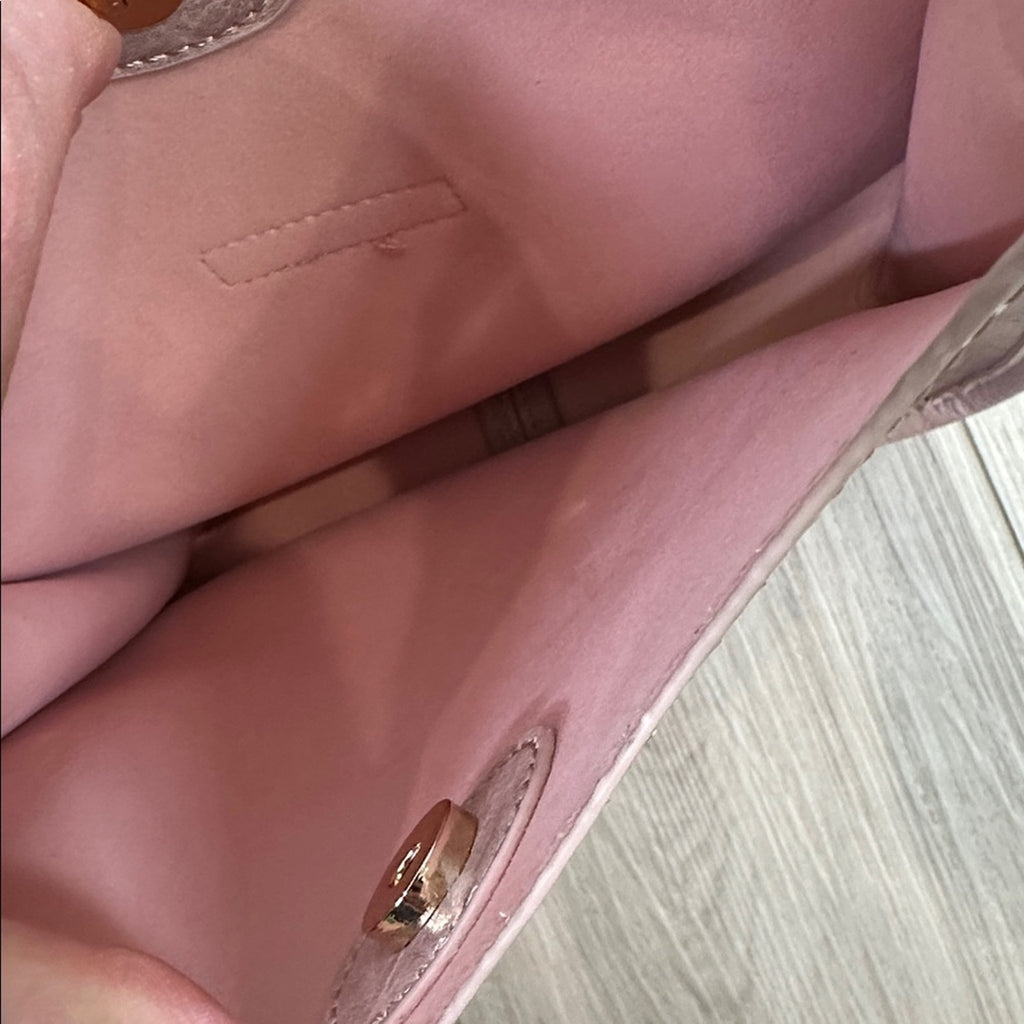 Ahdorned blush pink vegan leather crossbody messenger bag